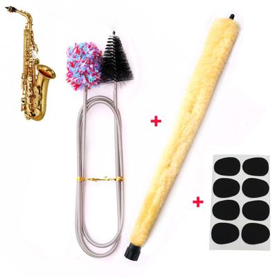 Three-piece  Saxophone  Cleaning  Tool Soft Durable Spring Brush Saxophone Coarse Brush Mouthpiece