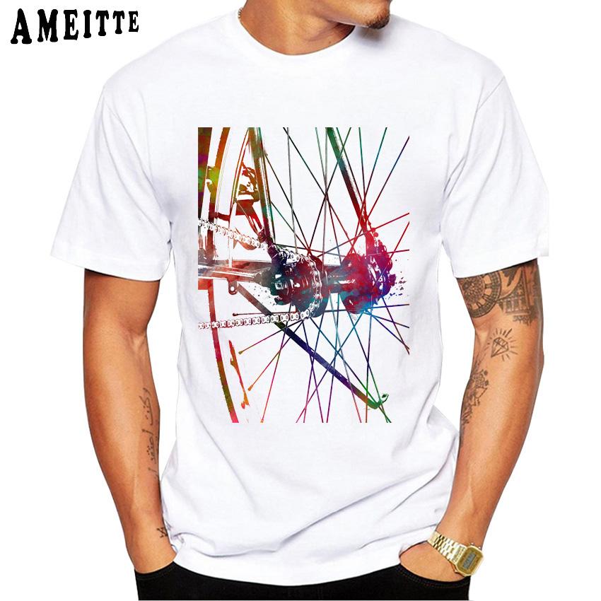 Moda Ilustrowana Retro Rowerowa Kolarstwo Motywacja Zespół Wyścigowy T Shirt z nadrukiem Męska koszulka Bicyles Sport