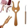 Ergonomic Handle Wooden Knitting Fork Handmade DIY Crochet Kits Efficient Loom Stick  Home