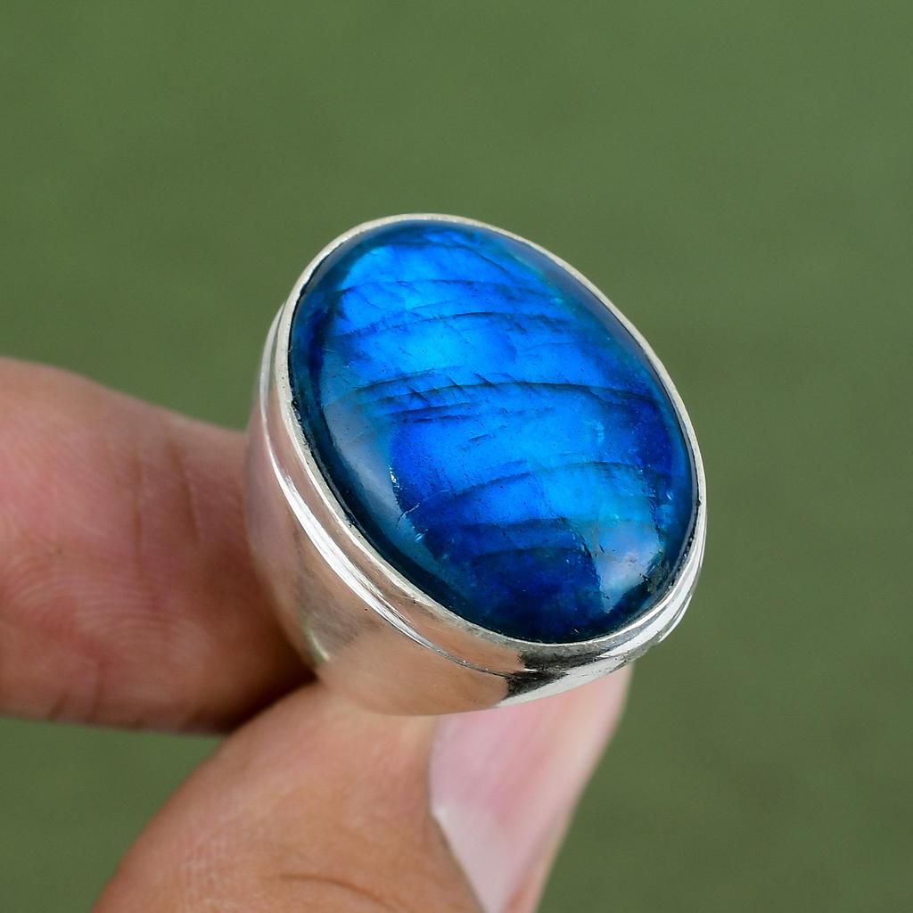 Neon Flash Labradorite Ring 925 Sterling Silver Ring Gemstone Handmade Jewelry Elegant Ring Silver Jewelry For Gifts Available In Ring Size