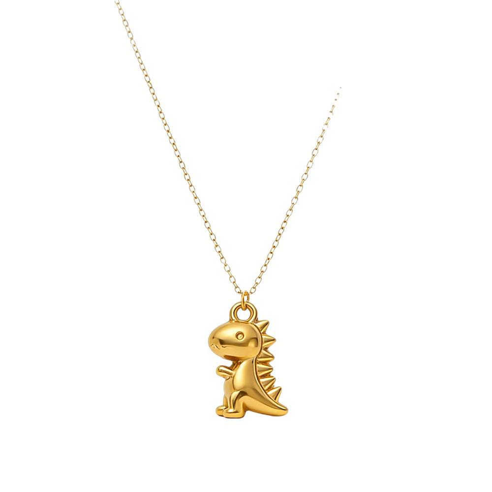 Korean Cute Dinosaur Pendant Necklace - Titanium Steel, Women’s Fashion, Colorfast