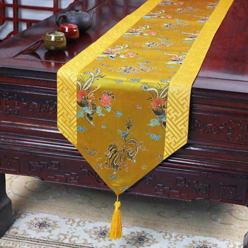 

Китайский парчовый ткацкий стол, флаг, модный простой сельский стол, флаг, ткань для чайного стола, ткань для художественного стола, ткань для стола 33*120cm