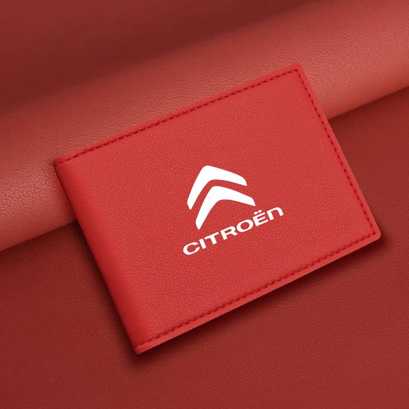 PJHC7 Auto Driver License Cover ID Card Wallet Car Accessories For Citroen e-C3 e-C4 X C5X C3 C4 Aircross Cactus Picasso C-Crosser C6