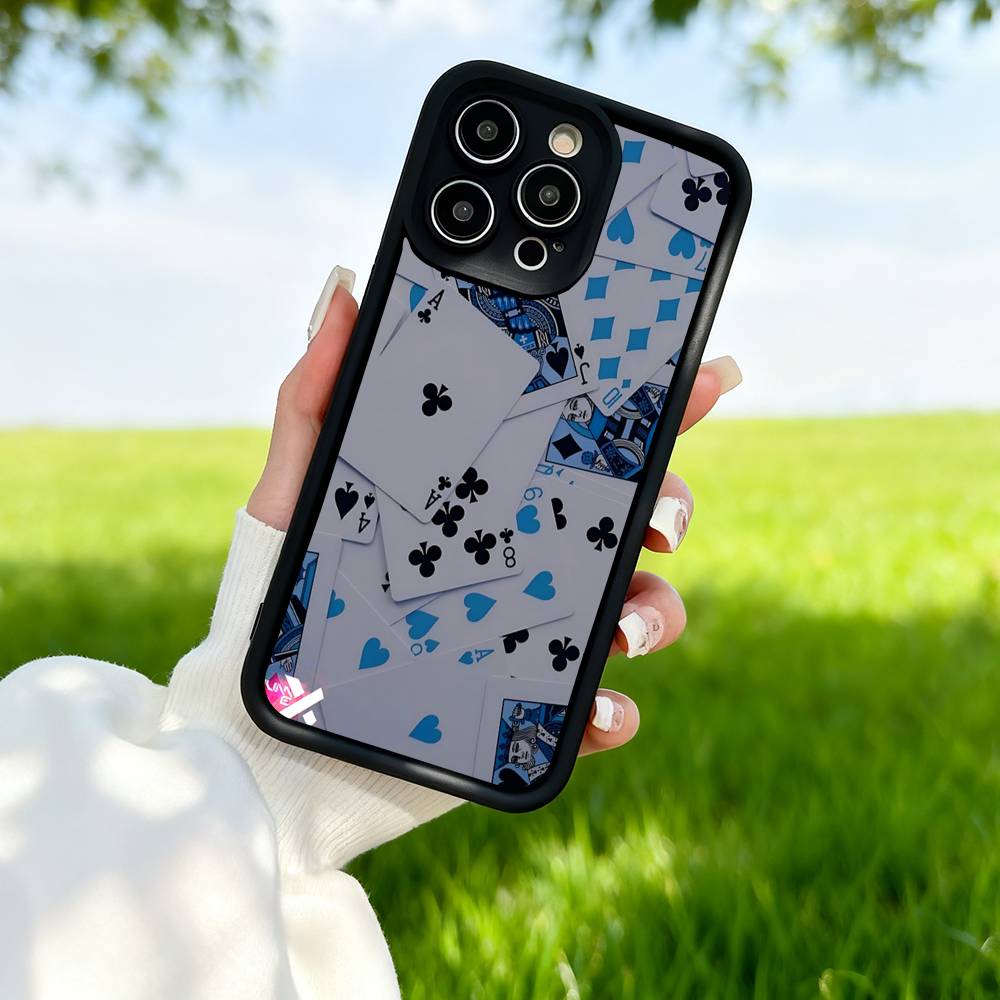 Playing Cards Silicone Soft Phone Case For IPhone 17 16 15 14 13 12 11 Pro Max Plus 16E Shockproof Back Cover