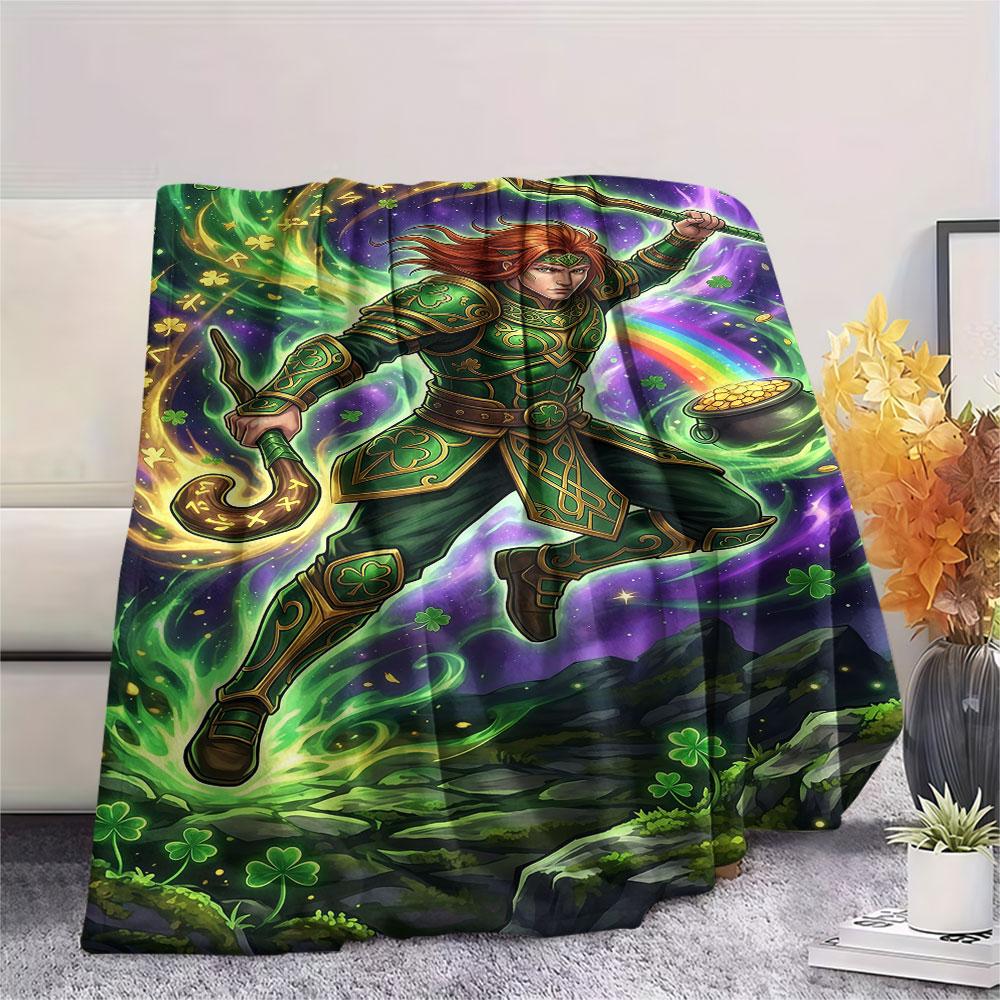 1Pc Magical power Print Flannel Blanket, High quality Comfortable for All Seasons, Home Decor, Warmth and Comfort, Perfect for Christmas Gifts