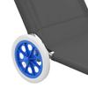 Folding Sun Lounger with Sunshade and Wheels Steel Gray