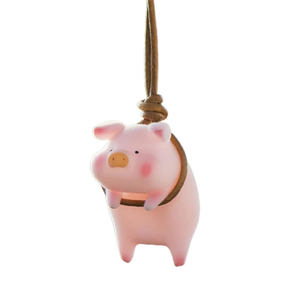 Car Pendant Cute Pig Car Accessorie Swing Pig Auto Pendant Car Rearview Mirror Pendants Birthday Gift Auto Decoraction Ornaments