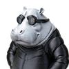 Vtipná Cool soška hrocha 3D tištěný hroch v slunečních brýlích Socha Novinka Zvířecí socha pro výzdobu domova, kanceláře, stolu