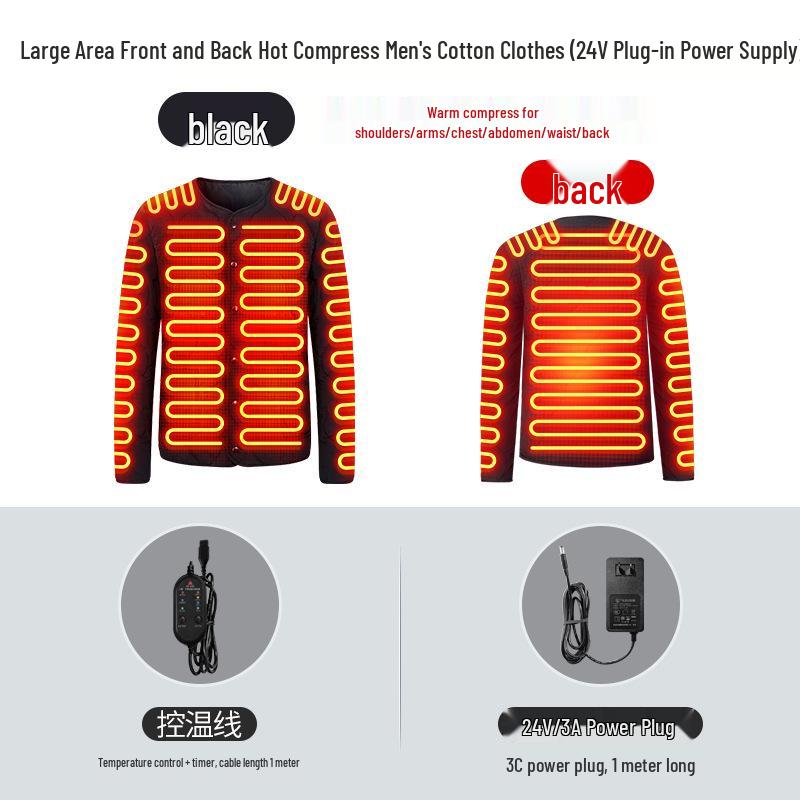 

Men s Smart Heated Sleeveless Jacket - Full Body Warm Electric Winter Vest L (suggested for 110-130 jin) чёрный