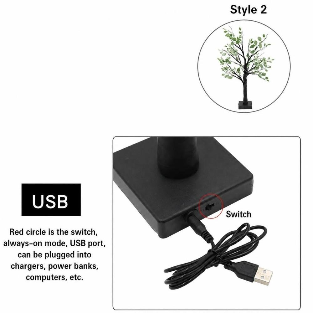 Plug-in Light White Birch Tree Lamp Luminous Decoration Tree  Home Decoration