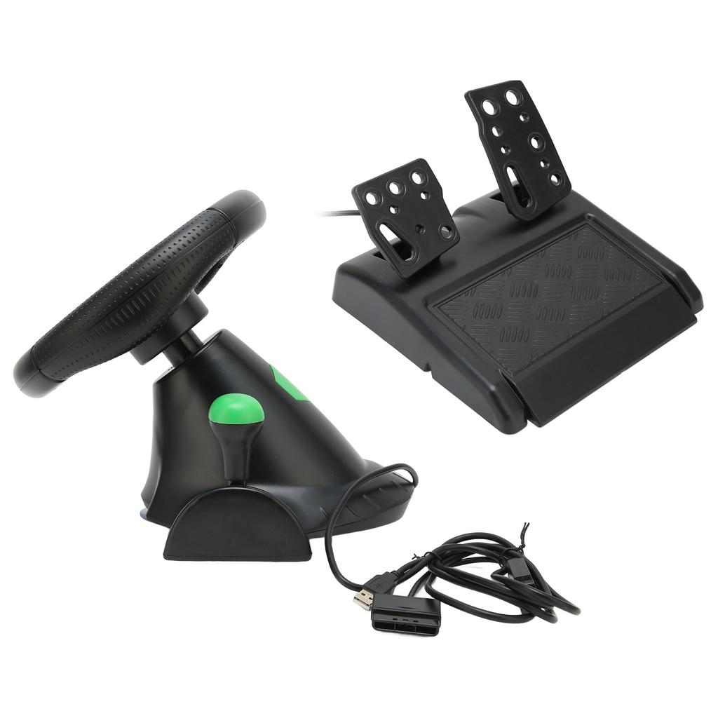 PC Racing Wheel Game Steering Wheel 180 Degree Car Racing Driving Wheel with Pedal for Racing Game