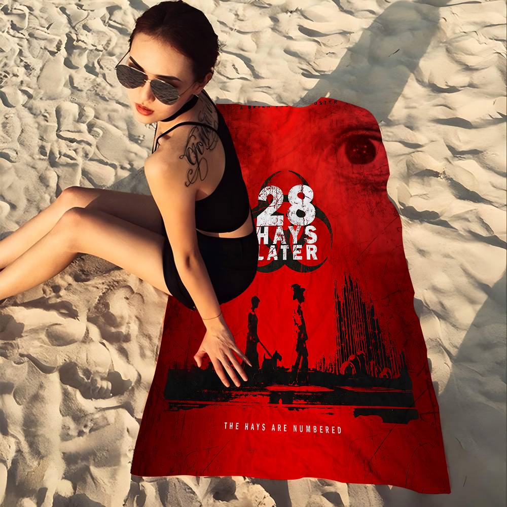 Movie Trror 28 D-Days L-Later Bath Towel Microfiber Soft Water Absorbing Breathable For Girl Kids Decorative Cartoon Beach
