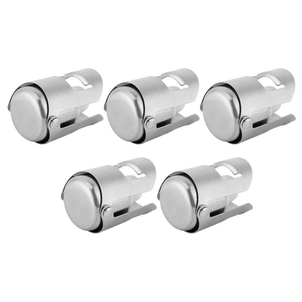 5PCS Stainless Steel Champagne Stopper Wine Drinks Bottle Plug Sealer for Home Bars Use