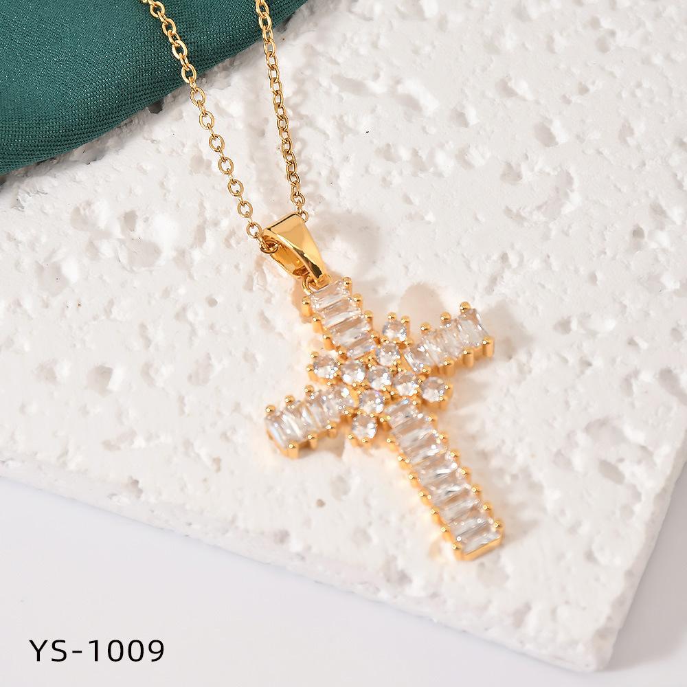 Fashion Trendy Titanium Steel Cross Necklace Women Luxury Versatile Accessory