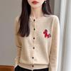 Andy's Women's Cartoon Pony Embroidered Knit Cardigan - Round Neck, Long-Sleeved, Autumn Winter Sweater
