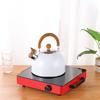 2.5L Capacity Whistling Kettle 304 Stainless Steel White Color Whistling Tea Kettle Ergonomic Handle Foldable Handle