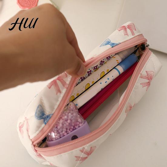 Erweiterte Basis Stifteetui Schleife/Blumenetui, Beuteltasche mit großem Fassungsvermögen, Wasserdichtes Schreibwaren Stilvolle Stifttasche Für Mädchen Perfektes Geschenk für Schüler Kinder