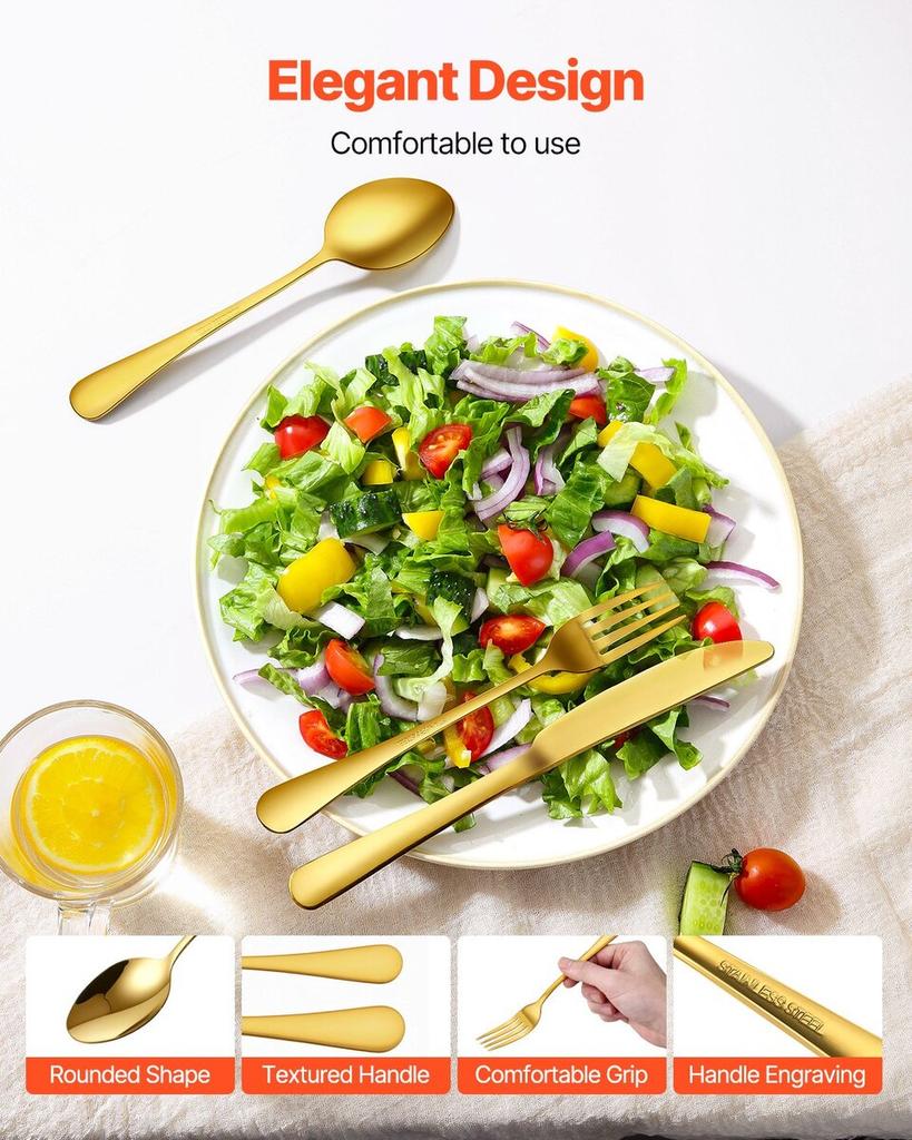 100-Piece Silverware Set Stainless Steel Cutlery Flatware Utensils for 20