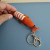 Crochet Wool Shrimp Keychain Pendant Handcrafted Cartoon Design Animal Keyring