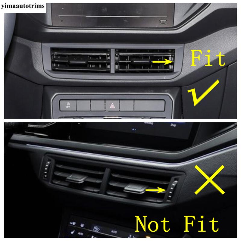 Central Control Middle Air AC Vent Outlet Frame Decoration Trim Cover Accessories For Volkswagen VW T-cross Tcross 2018 -