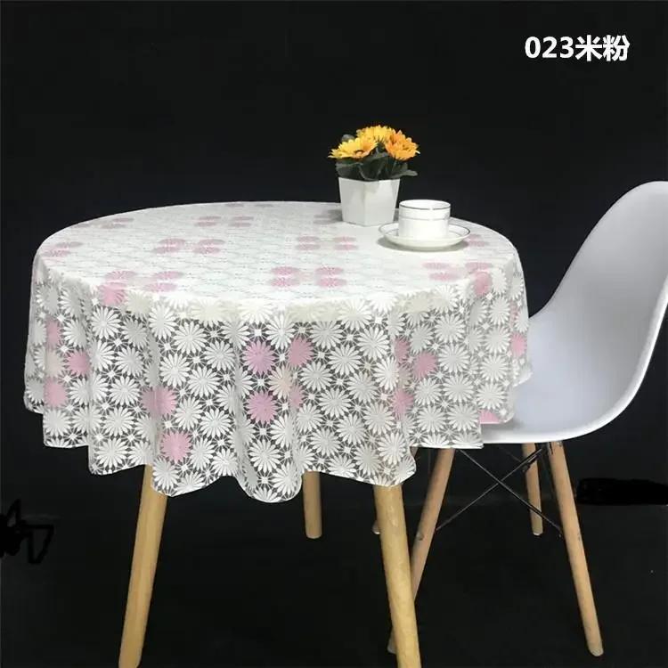 Pvc Desk Mat Printed Dustproof Table Cover Round Lace Table Waterproof Oil Resistant Scald Resistant Round Tablecloth