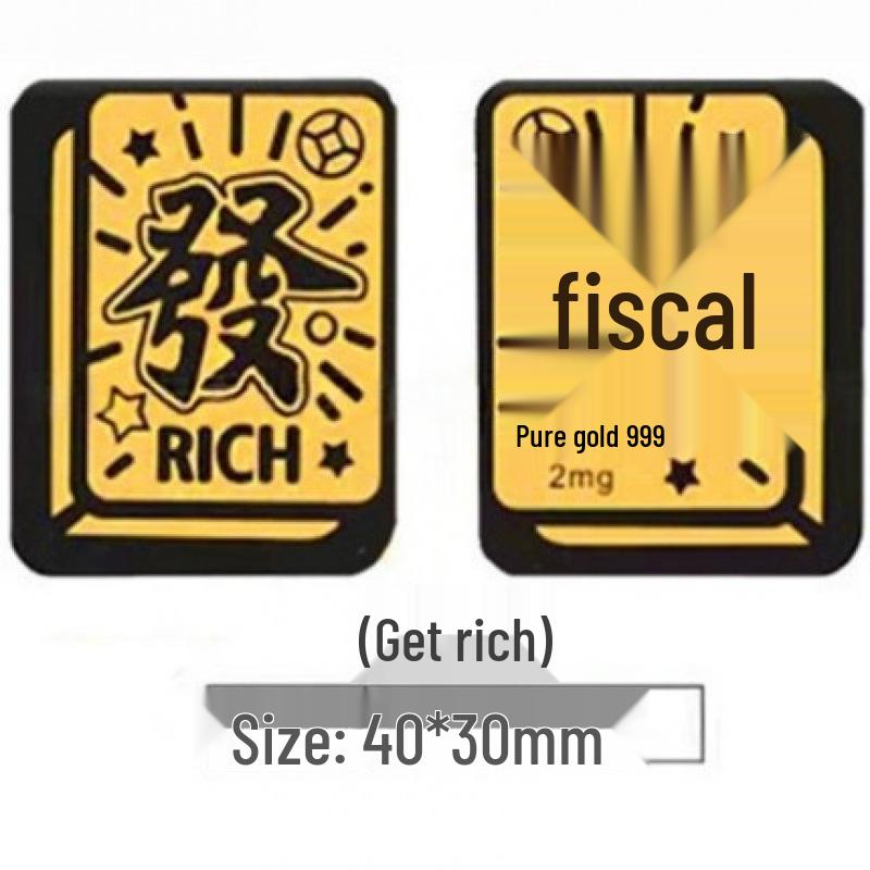 Pure Gold  Princess Luck  Phone Sticker – Wealth & Treasure Gold Leaf Design for Prosperity & Fortune