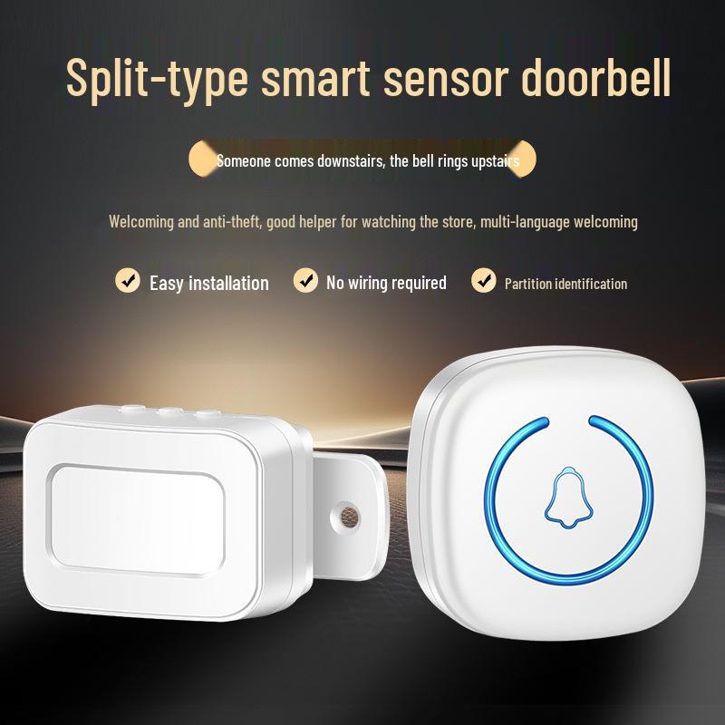 Wireless Doorbell with Anti-theft Infrared Sensor and Welcome Alert Sound