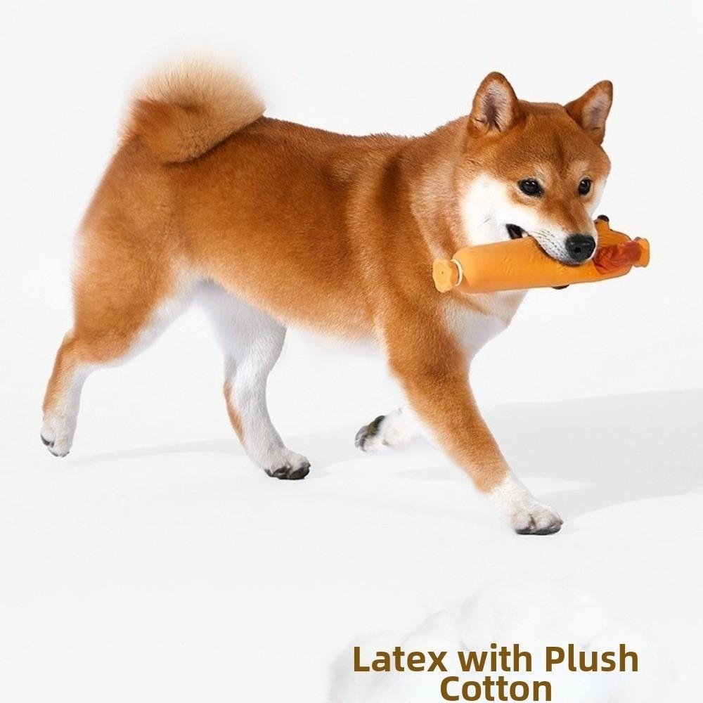 Latex Dog Chew Toy Squeaky Sound Imitation Sausage Dog Grinding Teeth Stick Bite-resistant Interactive Toy Dog Accessories