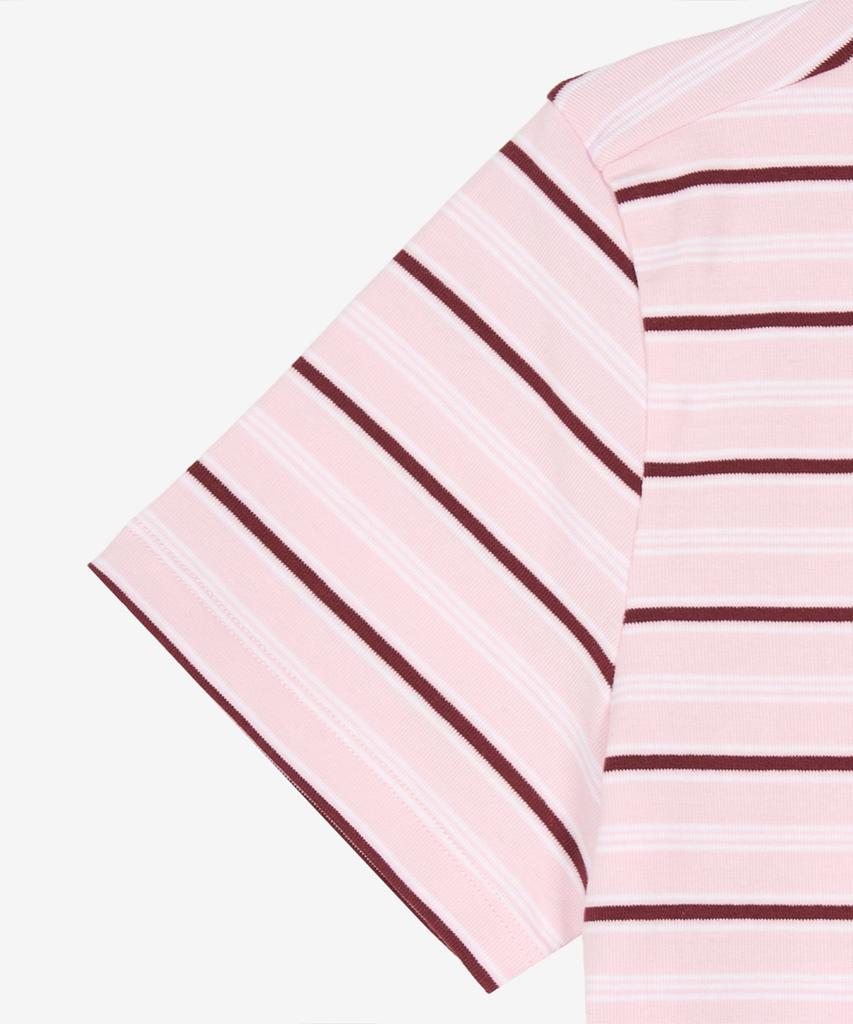 Nyuballanseu Nbneg2W442 / Women Essential Fitted Striped Short Sleeve Tee (Pink)