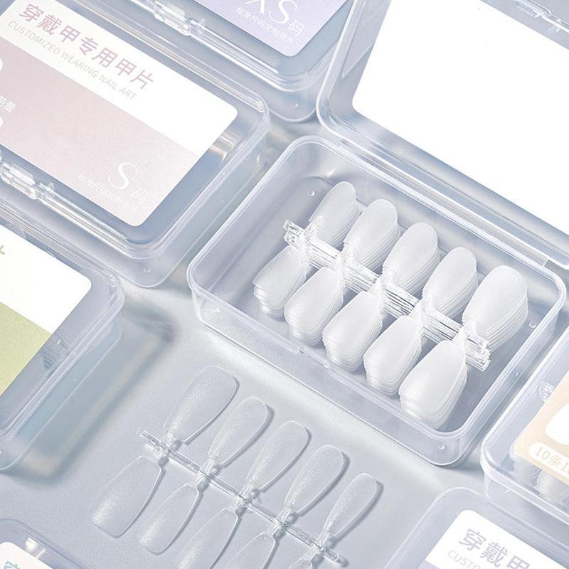 100Pcs/Box Xs/S/M Fake Nails No Polishing No Trace Press On Nails Clear Artificial Thin Nail Tips For Nail Extension Home Diy