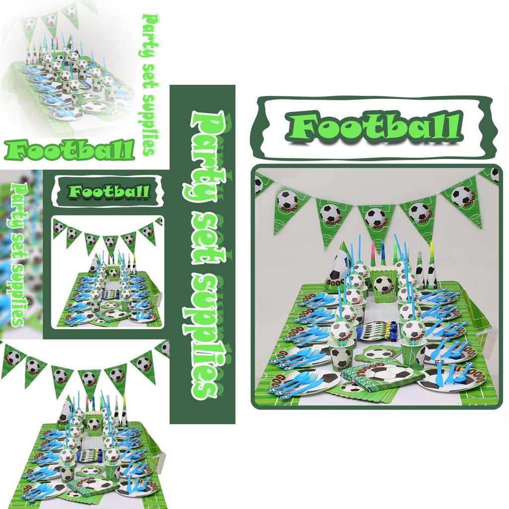 Cartoon Football Theme Party Tableware Plates Napkins And Favors For Kids Events