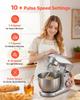 Stand Mixer, 4.2 L Electric Kitchen Mixer, 1500W Dough-Mixer, 10 + Pulse Speeds Tilt-head Food-Mixer with Stainless Steel Bowl, Dough Hook, Whisk,