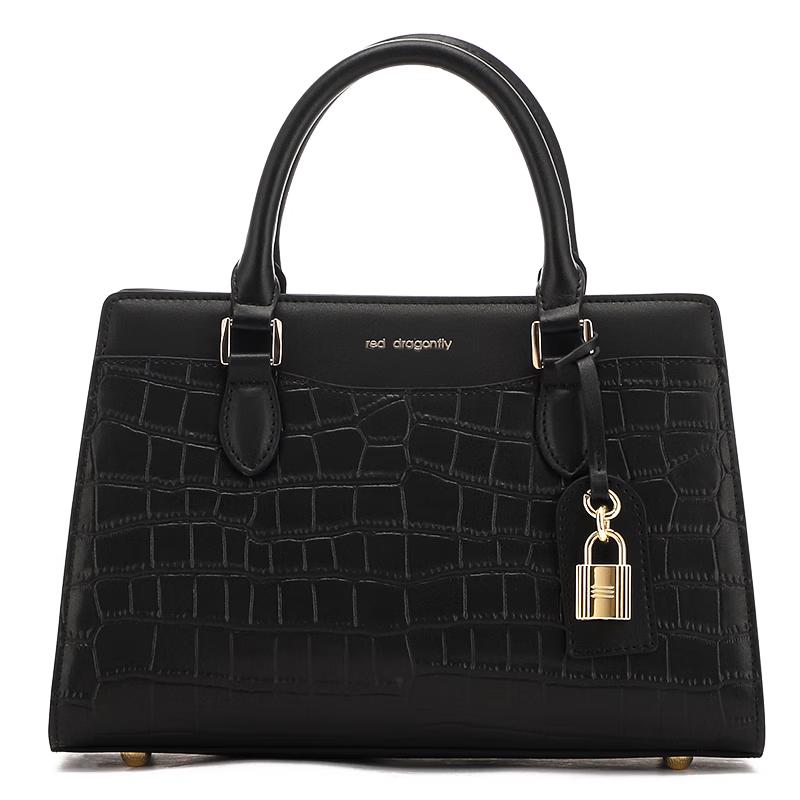 Red Dragonfly Crocodile Pattern Shoulder Bag One Size