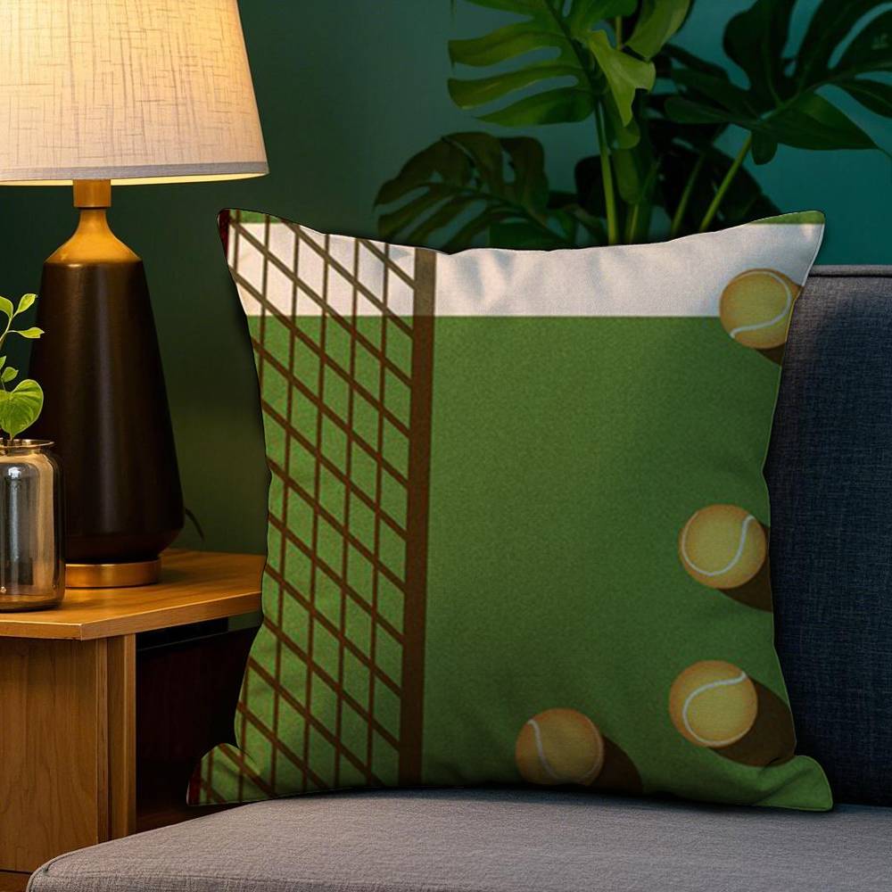Love Tennis Art Pillow Case Plush Fabric Soft Double Sided Print Home Sofa High Quality Cushion Cover Throw