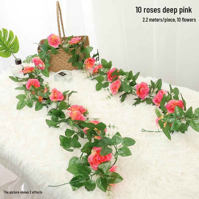 Künstliche Kirschblütenranke - Seidenblume mit 45 Rosenknospen zur Decken- oder Wandhängedekoration