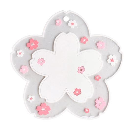 Yousheng Cherry Blossom Silicone Coaster, Heat Insulation Mat for Table, Non Slip Thickened Pad for Cups And