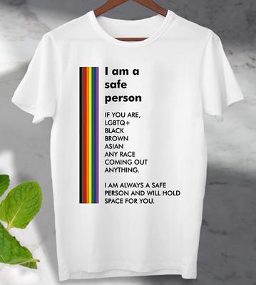 Sono Una Persona Sicura T-Shirt Orgoglio LGBT LGBTQ, regalo ideale unisex, Top da donna