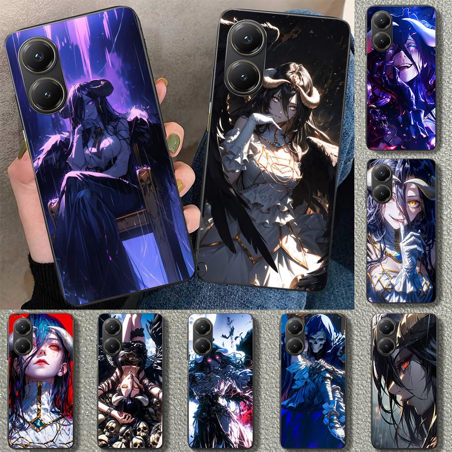 Albedo Overlord Anime Phone Case Cover for Xiaomi Poco X6 X5 X7 Pro F7 Ultra Redmi 15C 15 13C 13 12C 12 10C 10 10A 9C 9A 9T 9 Co