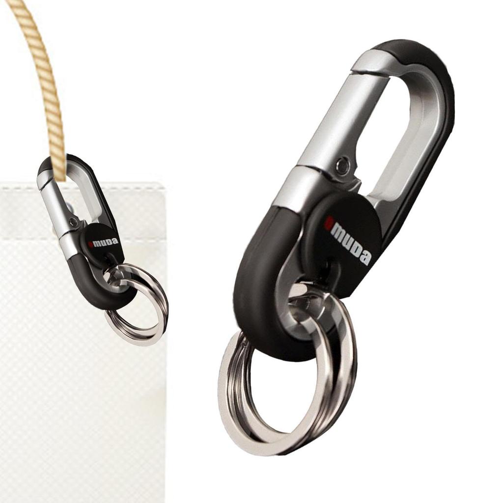 CARABINER KEYCHAIN - Double Ring Keyring Carabiner for Car Keys, Easy To Use for