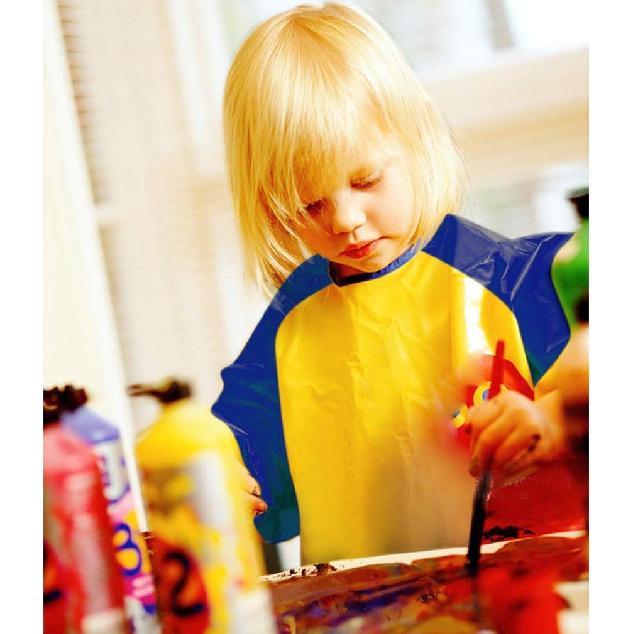 Kids Art Smocks 2 Pack Painting Smock with Long Sleeve and 3 Pockets for Age 3-8