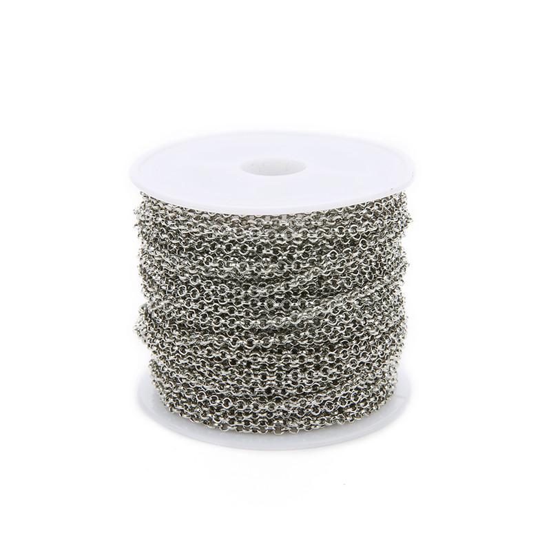 10 Yard 2/3mm Metal Iron Rolo O Link Chains Bulk Chain Gold Color for Diy Bracelet Necklaces Making Findings Wholesale