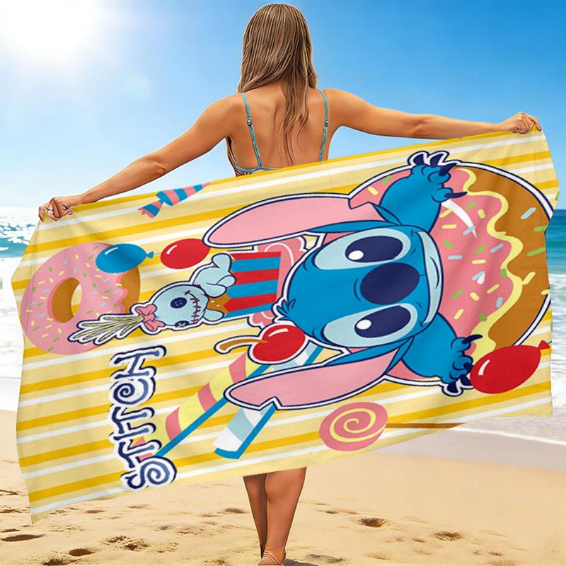 1Pc Stitch'S Sweet Celebration Beach Towel, Quick Dry, Multi-Use for Beach Pool Gym Yoga Home Travel, Christmas, Halloween, Xmas Gift M928618