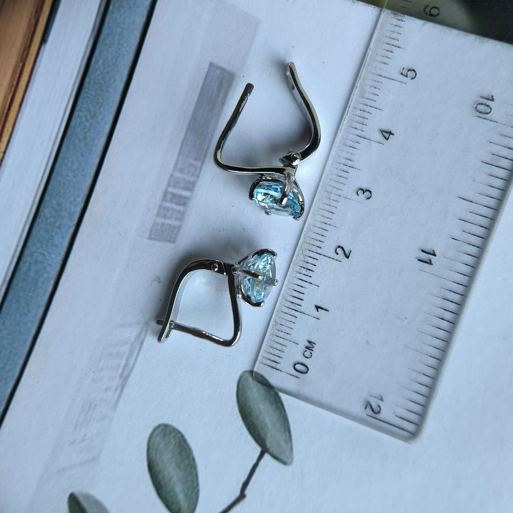 Серебряные серьги с натуральным топазом 4.513ct (2188223)