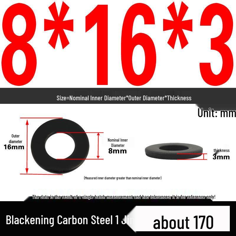 Blackened Thickened Oversized Metal Washer
