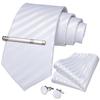 [DiBanGu] Hochzeitskrawatten-Set: White Tie, Einstecktuch und Krawattennadel mit Geschenkbox