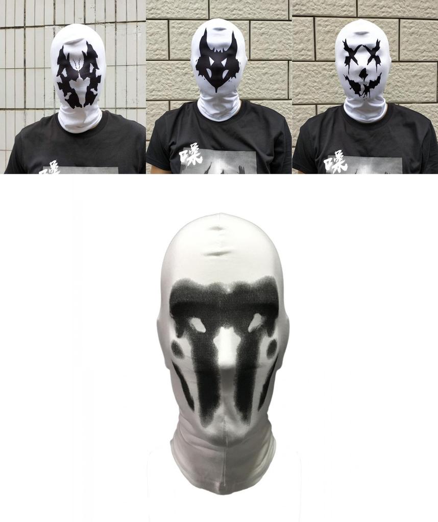 2020 Watchmen Rorschach Maskesi Cosplay Kapüşonlu Yüz Örtüsü Her Mevsim ve Cinsiyet İçin