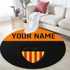 Custom Name,Valencia CF pattern round rug,Carpet Rug for Living Room Bedroom Playroom ,Non-slip Floor Mat,Holiday Gifts and Birthday Gifts.