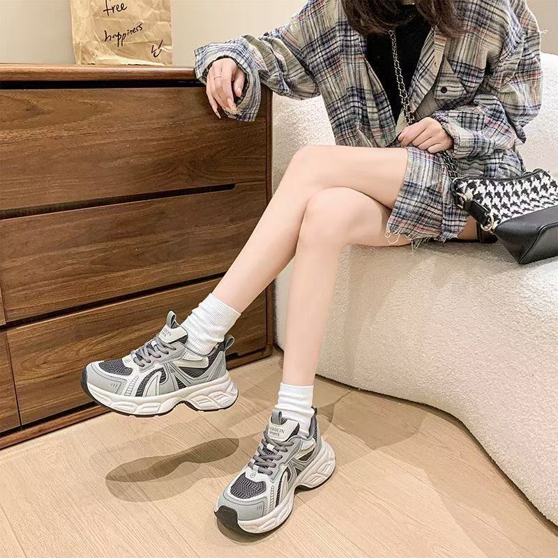 Spring and Autumn New Thick-soled Heightening Casual Sports Shoes Thick-soled Retro Dad Shoes Purchase