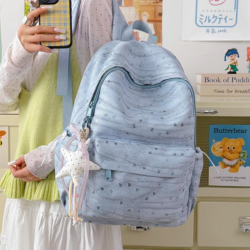 Schoolbag Korean Sweet Ins Wind Junior High School College Student Schoolbag Niche Fashion Backpack Women's Leisure Travel Backpack