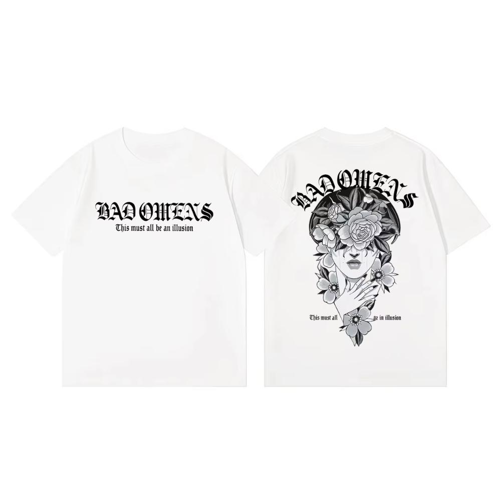 Rock Band Bad Omens Tour Graphic T Shirts Rock Fashion Vintage Short Sleeve T-shirts Men Women Cotton T-shirts